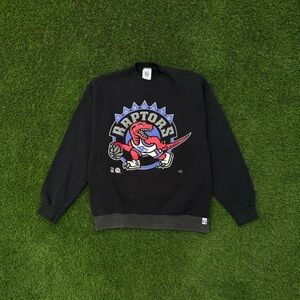 Vintage 90s Toronto Raptors Logo Sweatshirt NBA Retro Logo 7 Black Heavy Size XL